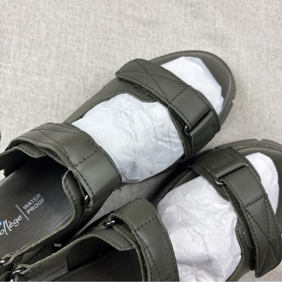 AQUA COLLEGE Womens Green Hux Round Toe Platform Slingback Sandal 11 M - Picture 3 of 12